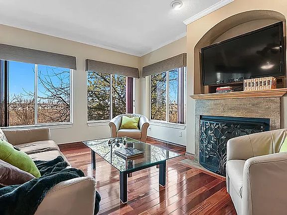 Living Room. Smart TV, Gas Fireplace and views of Kendall Yards and Downtown Spokane