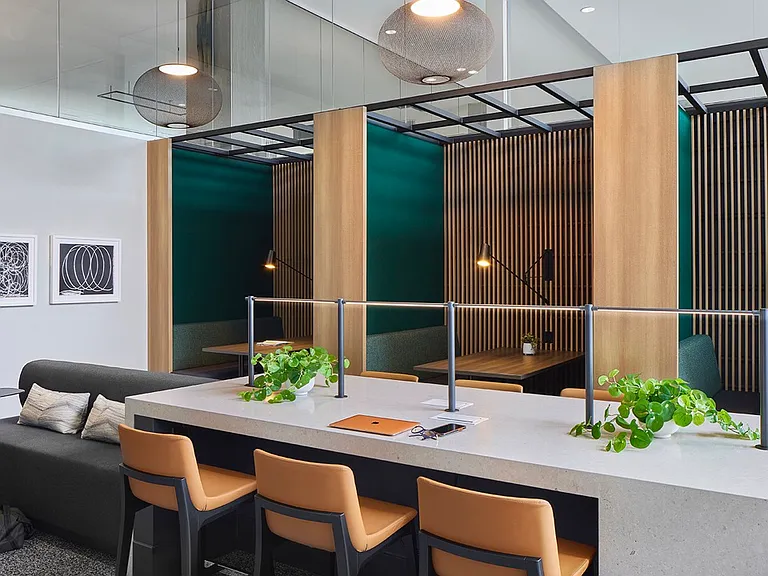 Apartment community Coworking Lounge at Griffis LoDo in Denver, CO.