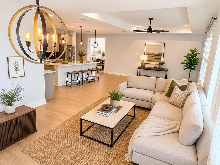 Spacious open-concept living room