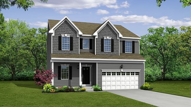 Elevation B Siding Facade with Opt Full Porch and Garage Door