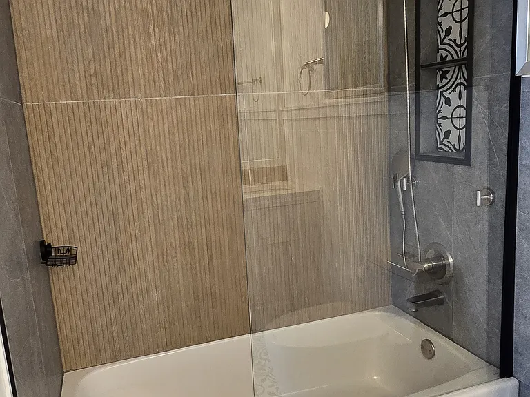 Newly remodeled modern tranquil spa vibes bathroom