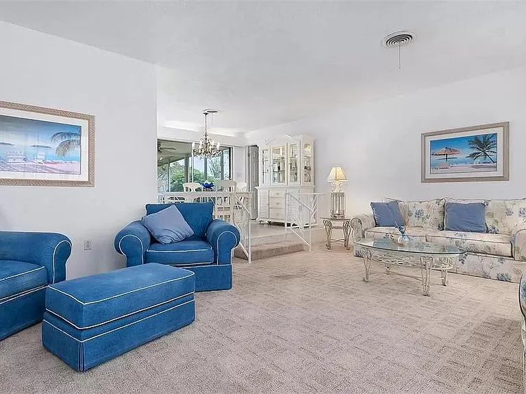 living room towards dining area