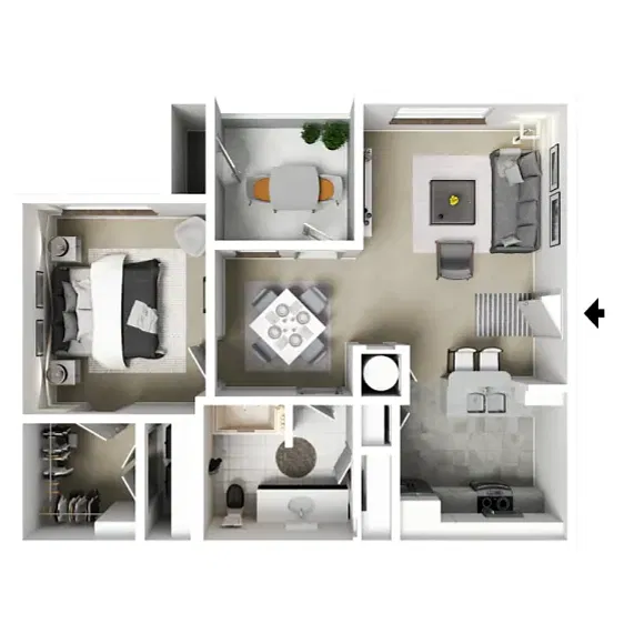 Floor plan 1 Bed 1 Bath