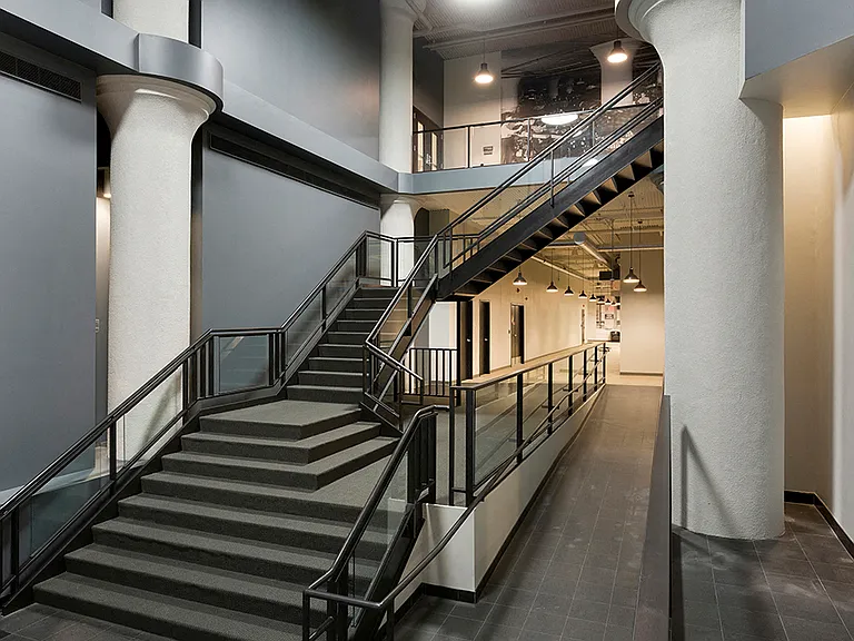 Historic elements preserved throughout the building