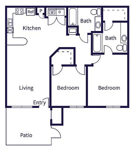 Floor plan B2 - Income Restricted