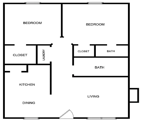 Floor plan Two Bedroom Flat - Classic