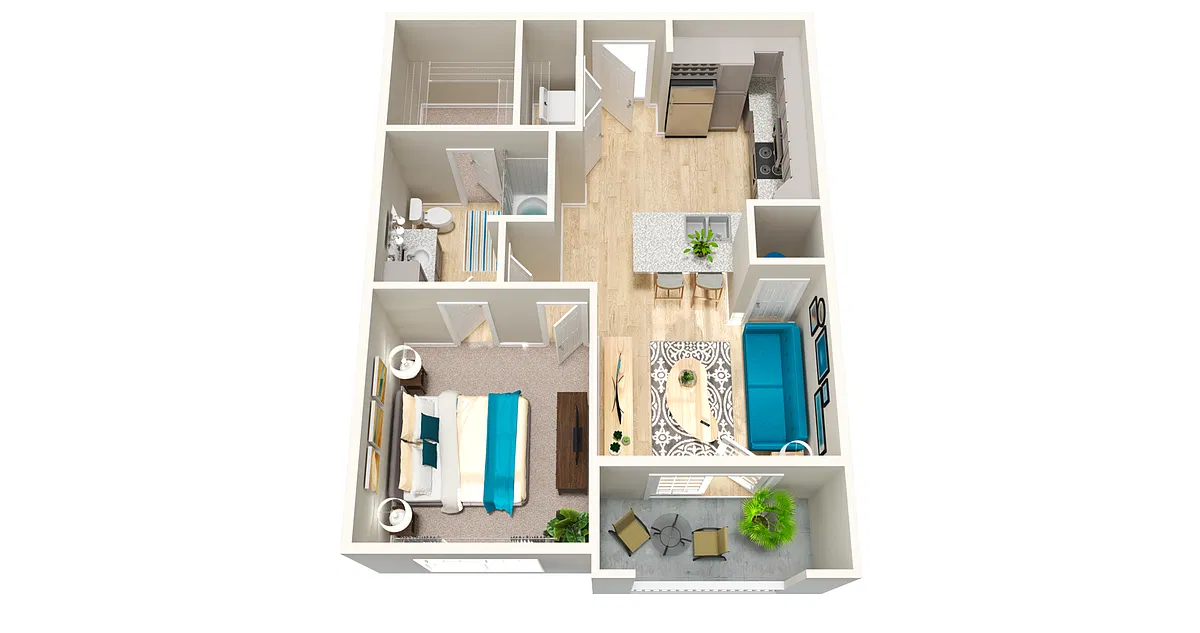 Floor plan A1 670sf 1/1