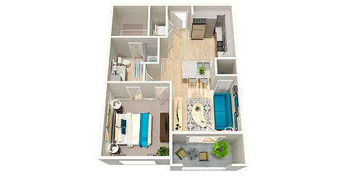 Floor plan A1 670sf 1/1