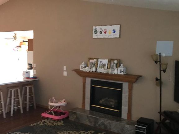 Living room with fireplace