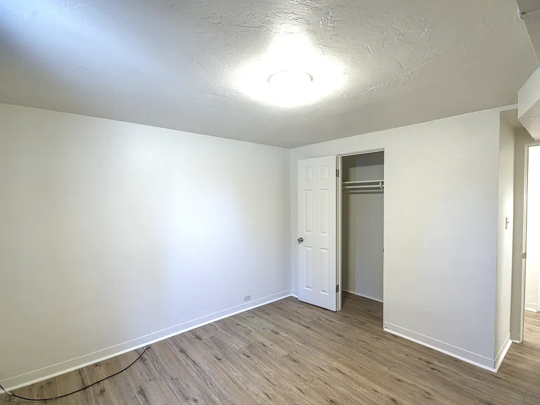 Bedroom 1. Closet is larger than it looks, takes up most of the wall it's in.