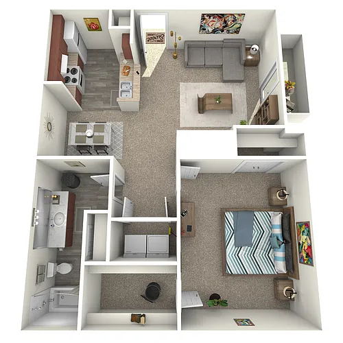 Floor plan Lincoln - 1 Bed, 1 Bath
