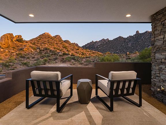 Private covered patio with sweeping mountain views