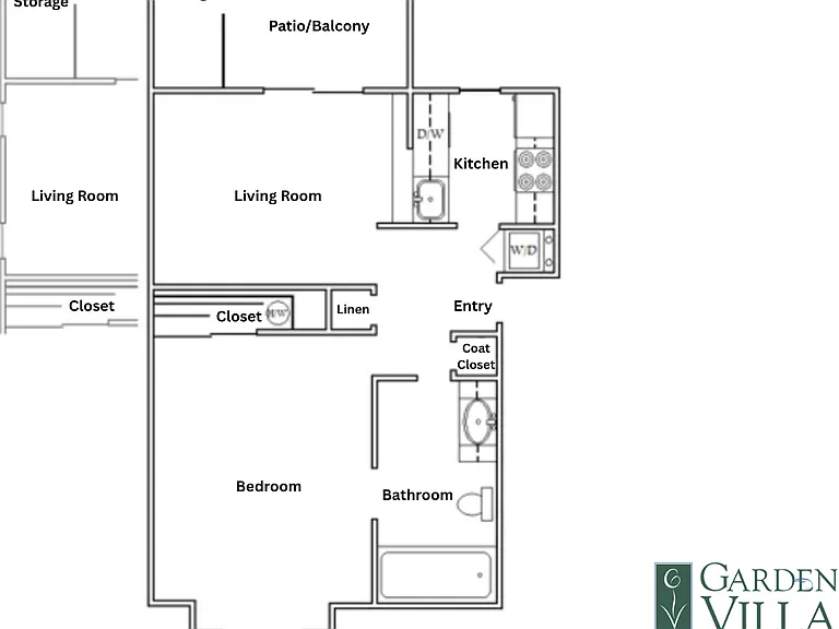 1x1 Standard l 689+ sq ft l Garden Villa 1x1 Standard l 689+ sq ft l Garden Villa