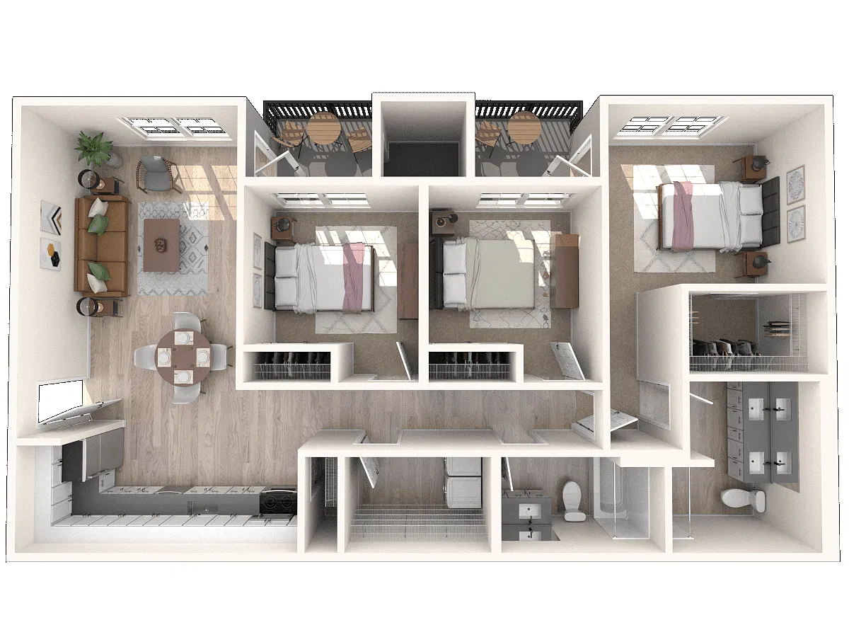 Floor plan East - 3 Bed BA