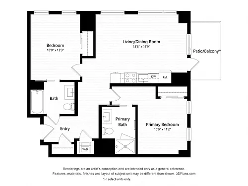 Floor plan C8 -Two Bedroom
