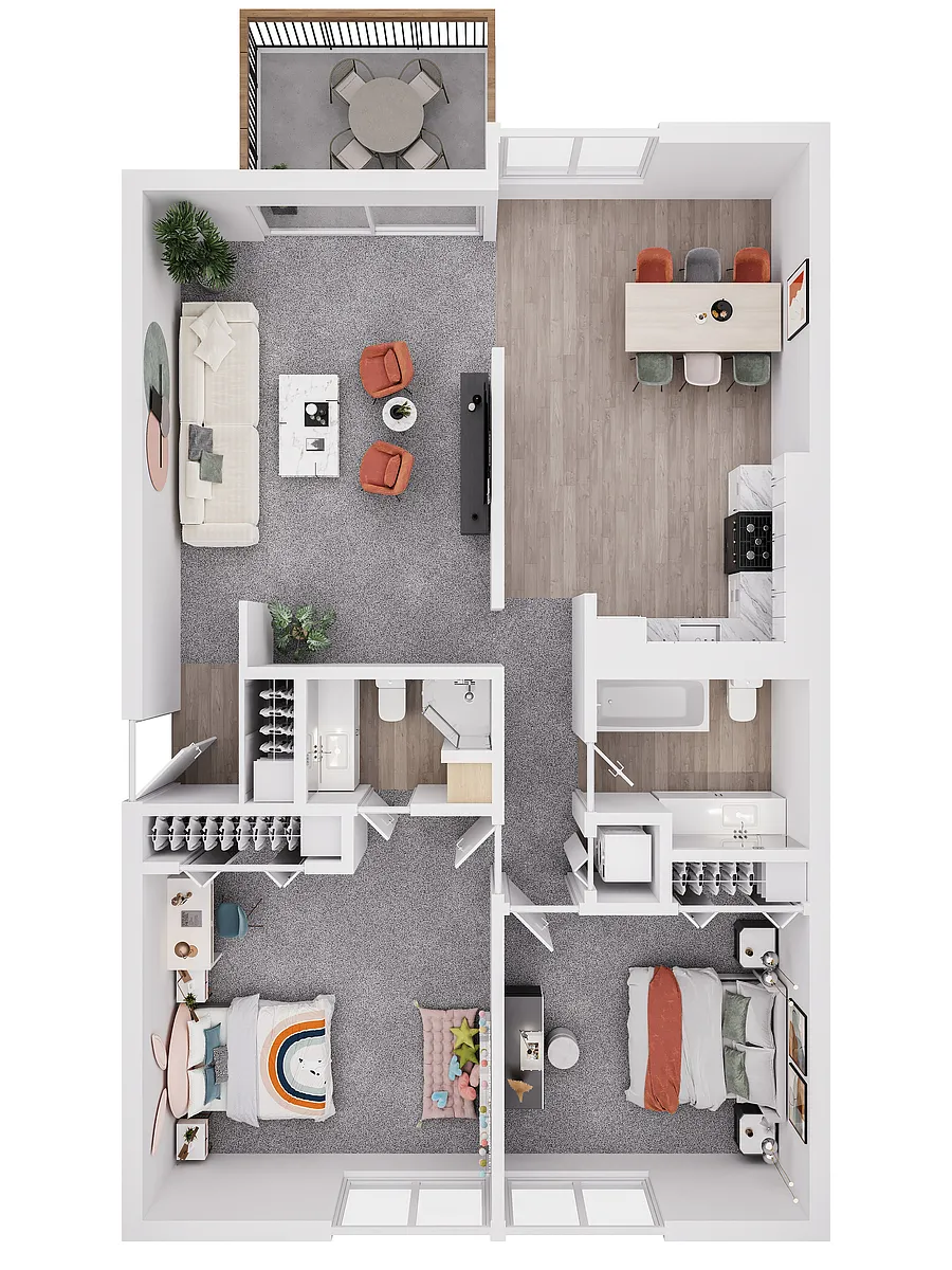 Floor plan 2 Bedroom 2 Bathroom