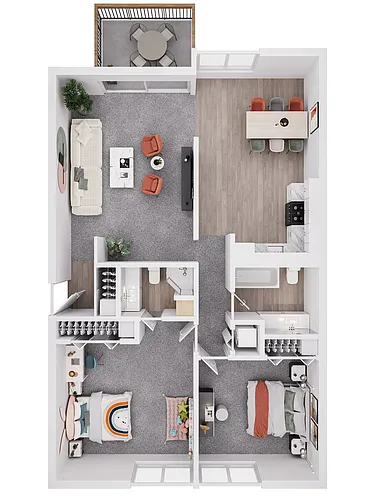 Floor plan 2 Bedroom 2 Bathroom