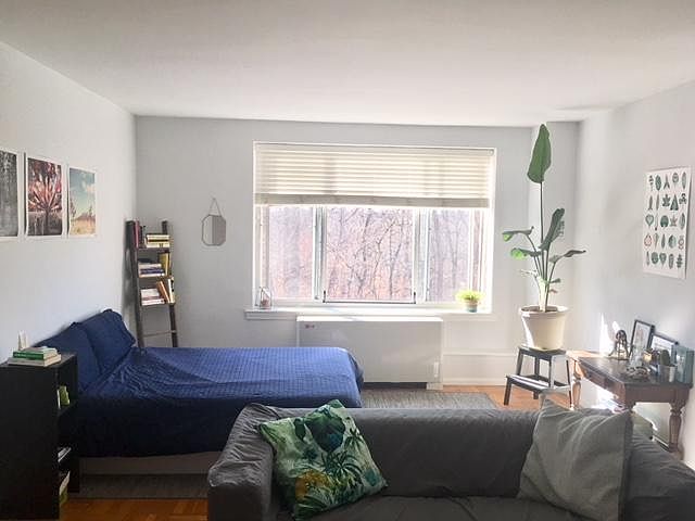 Spacious Living Room with Park Views