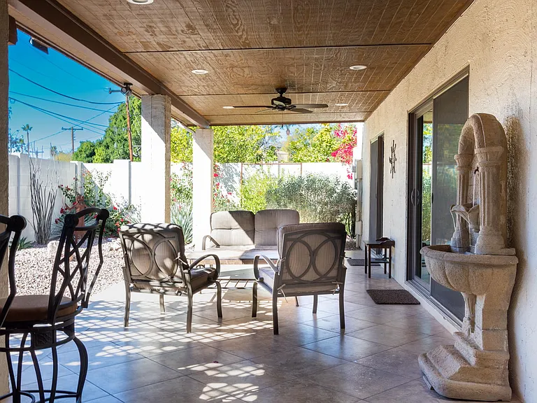 Covered patio seating