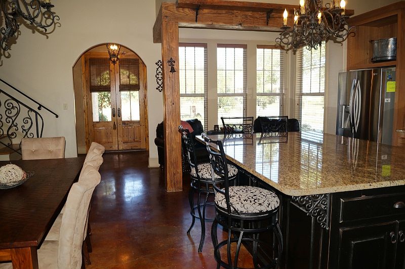 Reclaimed beams in Kitchen