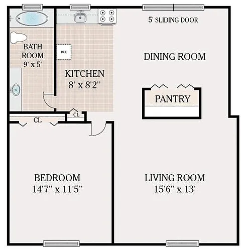 Floor plan One Bedroom