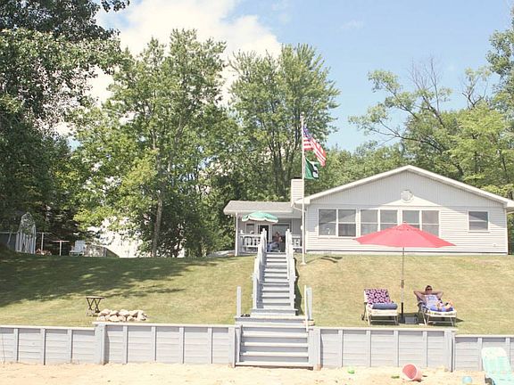 lakeside view of cottage