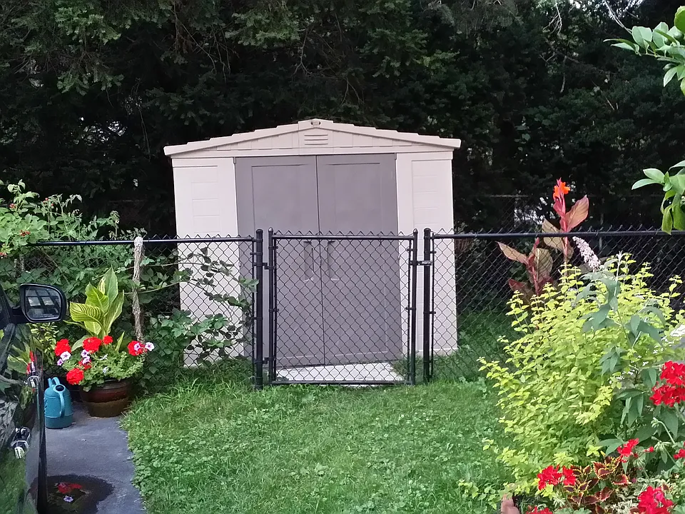 Fenced Side Yard with Shed