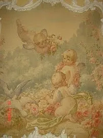 French Tapestry of Angels embedded in walls