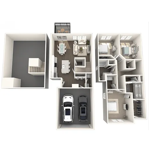 Floor plan 3 Bedroom, 2.5 Bath Townhome