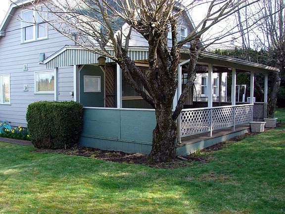 The covered back porch