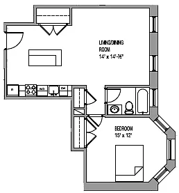 Floor plan One Bedroom