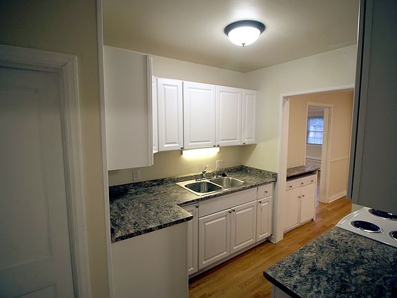 New White Kitchen, Black Marbled Counter
