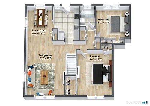 Floor plan 2 Beds 1 Bath