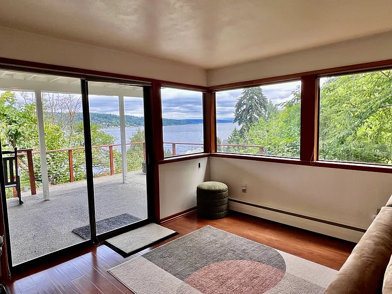 Views abound from the lower-level of this two level home.