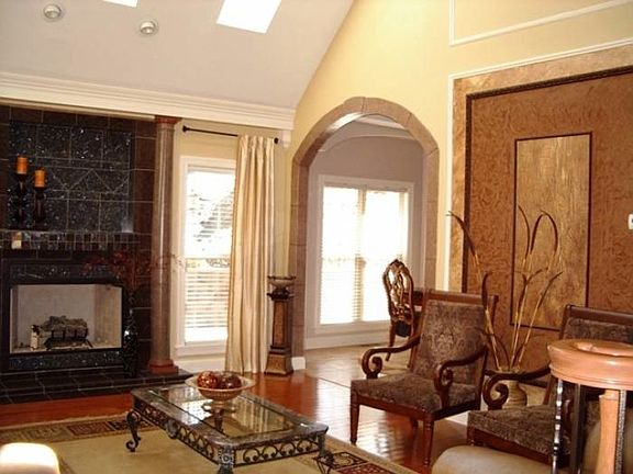 living room with high cei