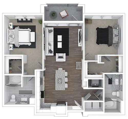 Floor plan B1.3-The Jewell | 1,062 SF