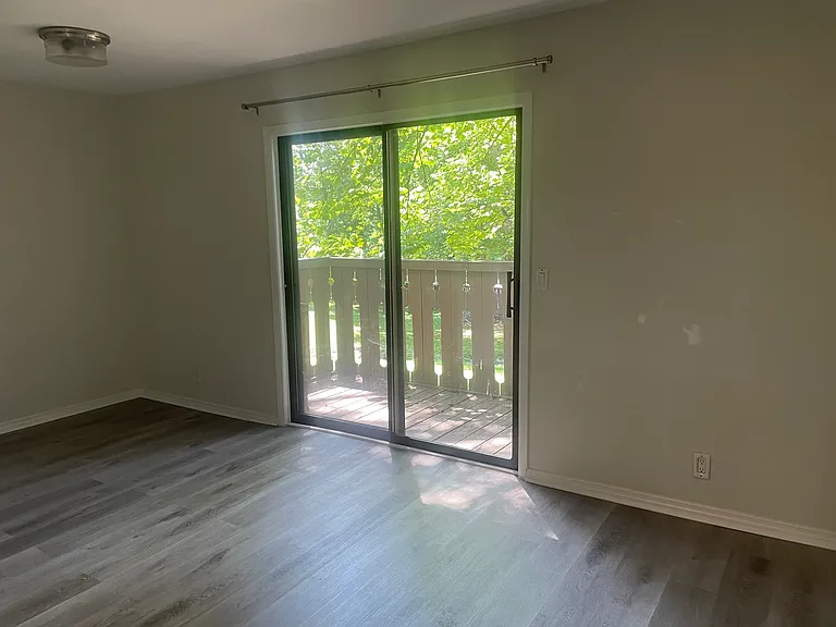 Private balcony with mature trees for privacy