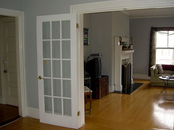 French doors between living room and sitting room