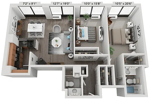 Floor plan INTERIOR 2 BEDROOM