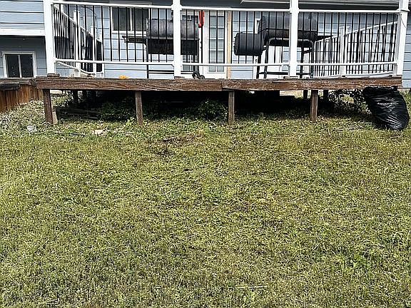 Deck railing added on 