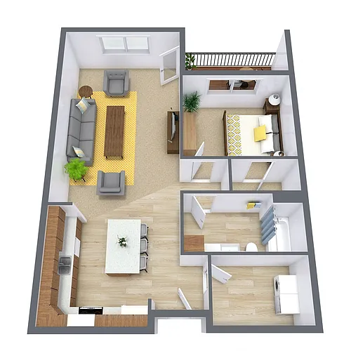 Floor plan One Bedroom 11A