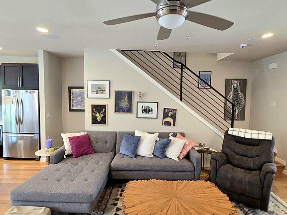 Living Room - Gas Fireplace, 65" TV, In Ceiling Speakers, Fan