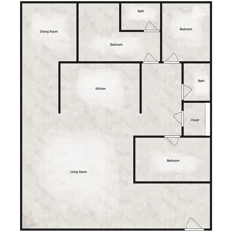 Floor plan Hilltopper - Three Bedroom Two Bath