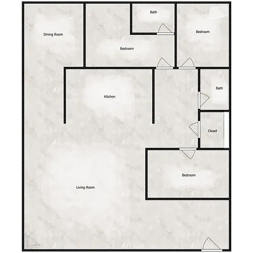 Floor plan Hilltopper - Three Bedroom Two Bath