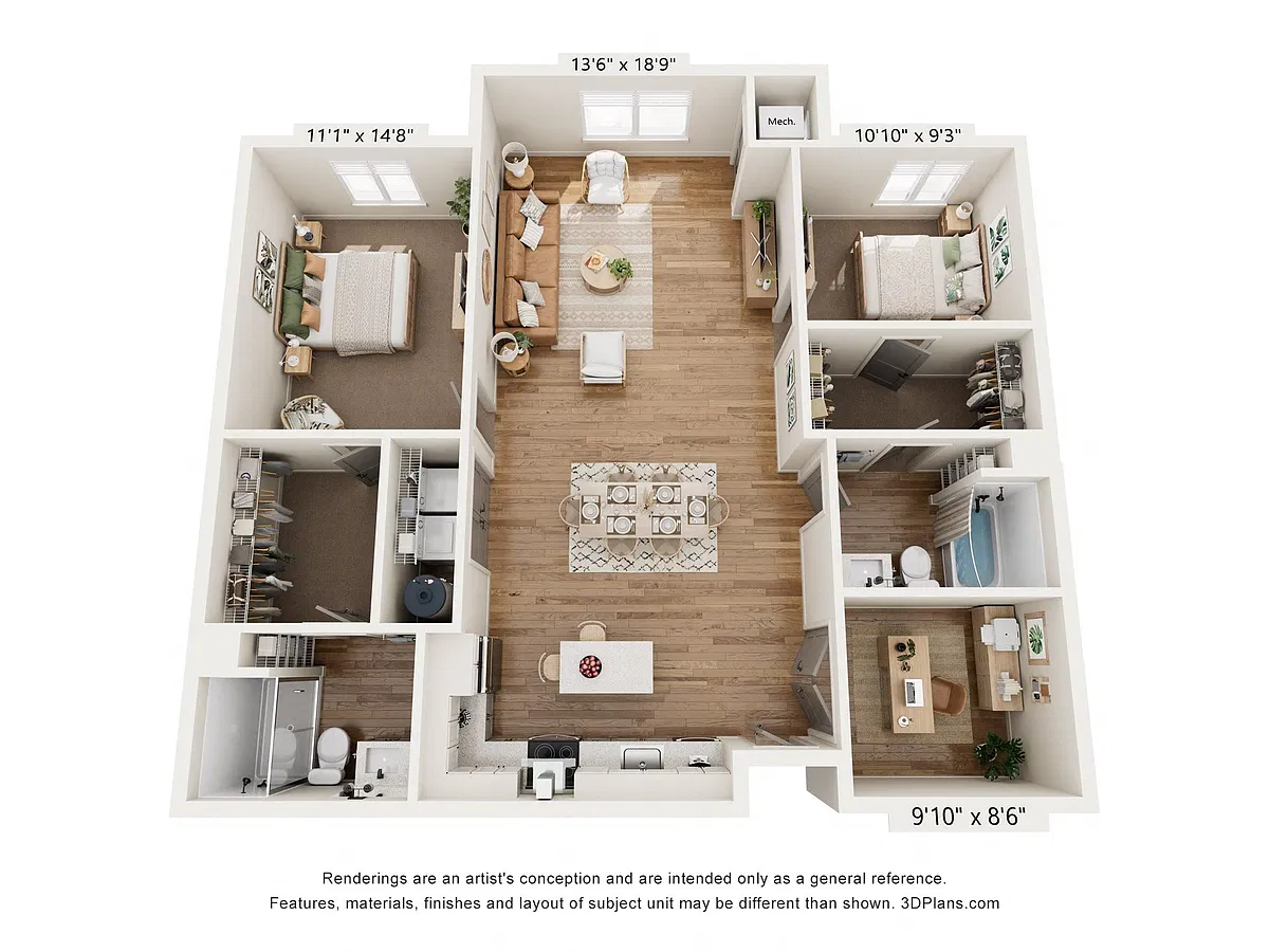 Floor plan B2D w/Den