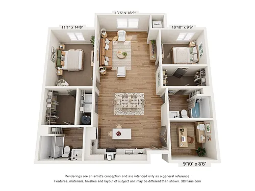 Floor plan B2D w/Den