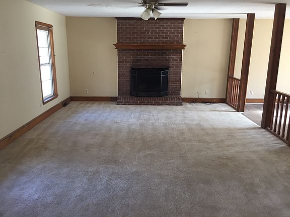Living room with chimney