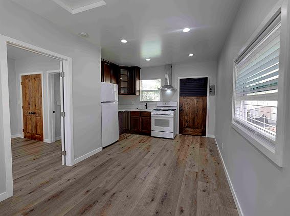 Kitchen area attached to living room