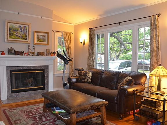 Living Room with wood burning gas fireplace