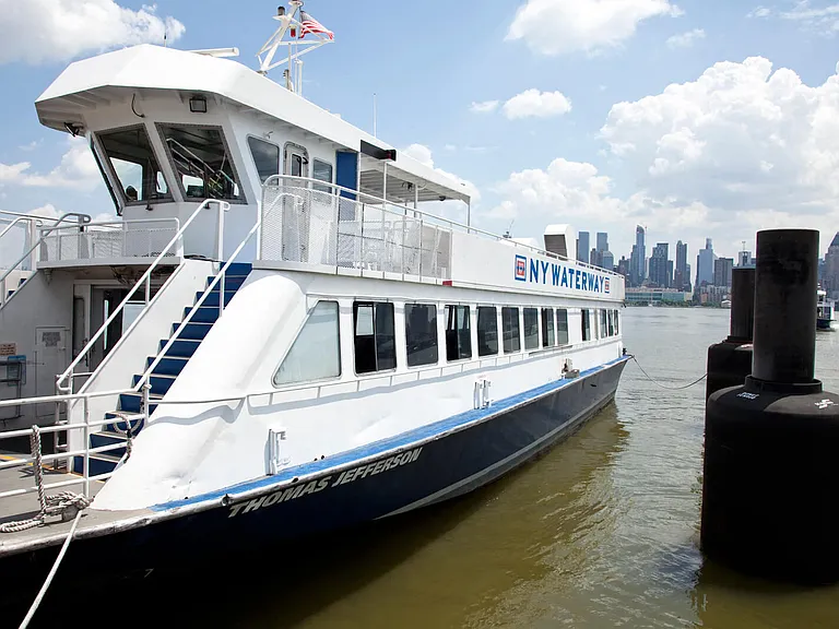 Located directly next to the Edgewater Ferry Terminal taking you to midtown NYC